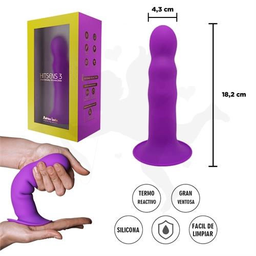 HITSENS 3 - Dildo de Silicona de Doble Densidad (Color Lila)